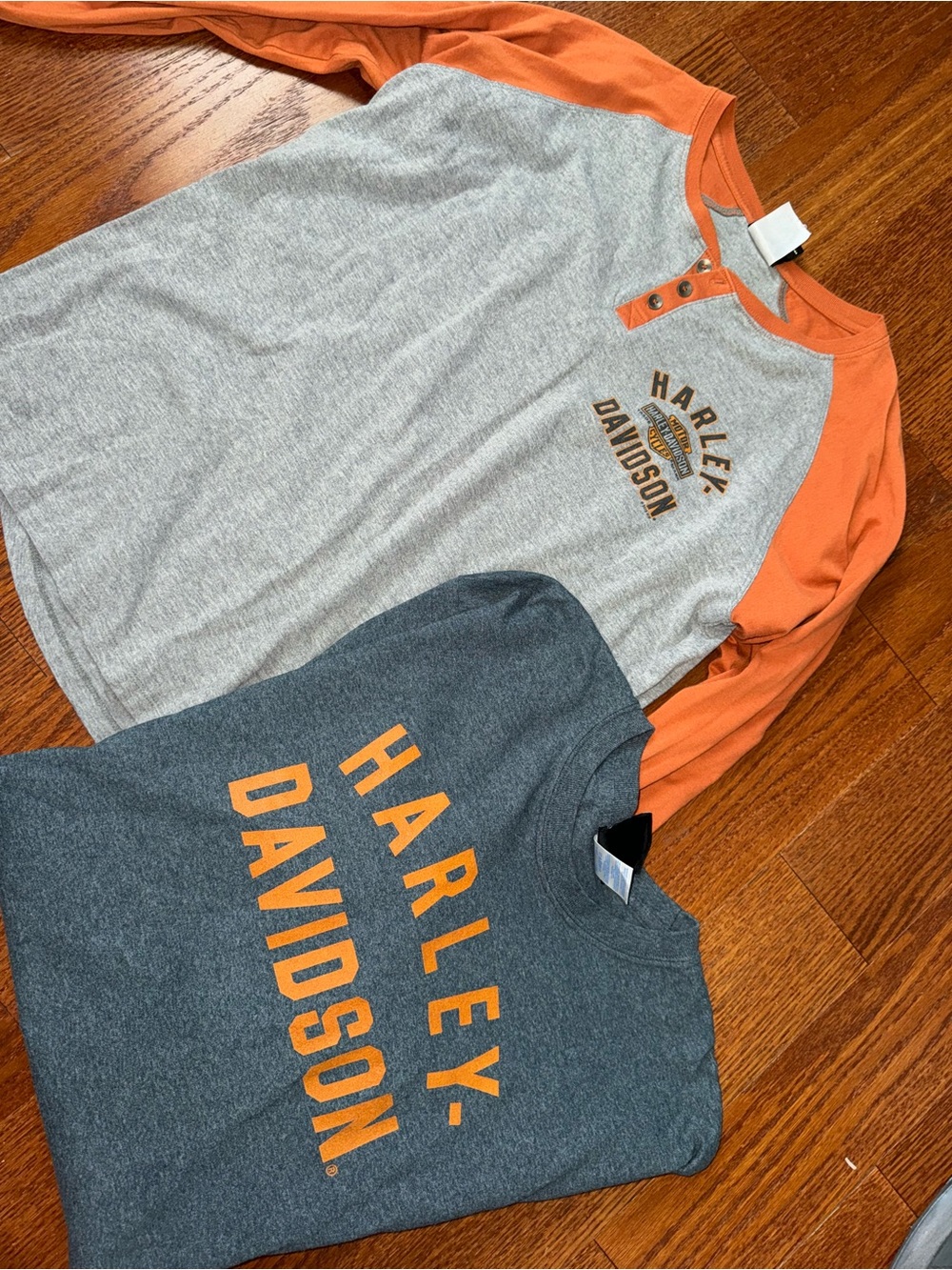 Harley-Davidson Gray and Orange Logo Raglan & Tee Set